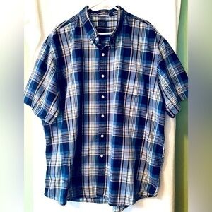 Mens Blue button up with front pocket size‎ XXL Short sleeve